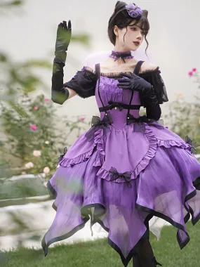 Gothic Lolita Dresses Bows Ruffles Purple Purple